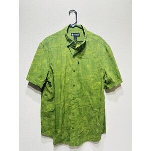 Alaskan Hard Gear Shirt Large Topo Green Elevation Map Pattern